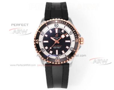 AAA copy Breitling Superocean series 42mm black dial rose gold bezel 